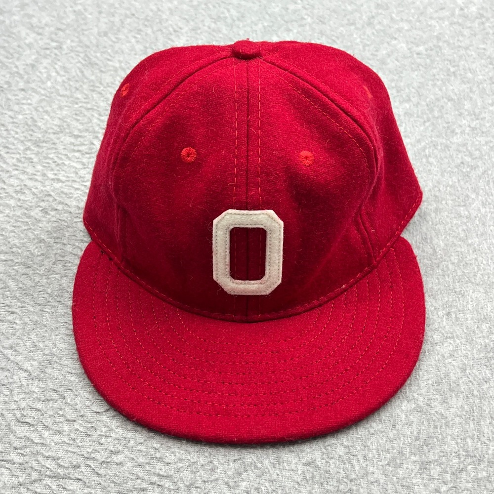 Ebbets Field Flannels Baseball Cap 7 1/2 Red Ohio State Buckeyes Wool Hat USA